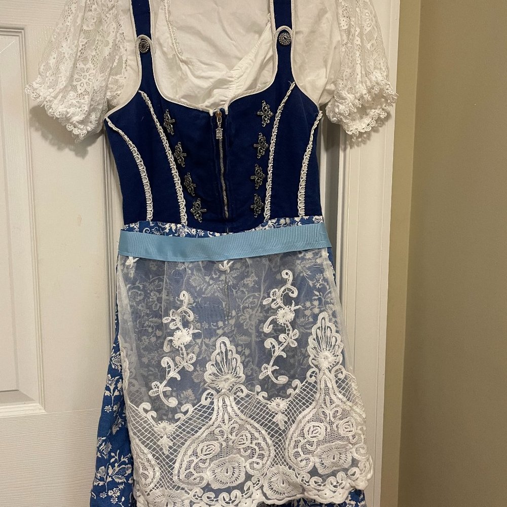 dirndle dress, blouse, apron